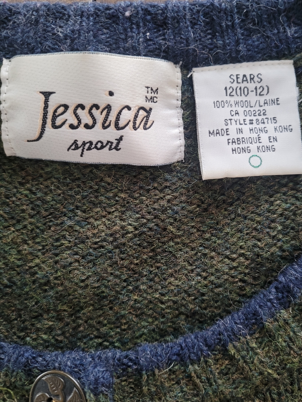 Vintage Jessica 100% Wool Scenic Cottage Novelty Cardigan Size 12 - Picture 6 of 6